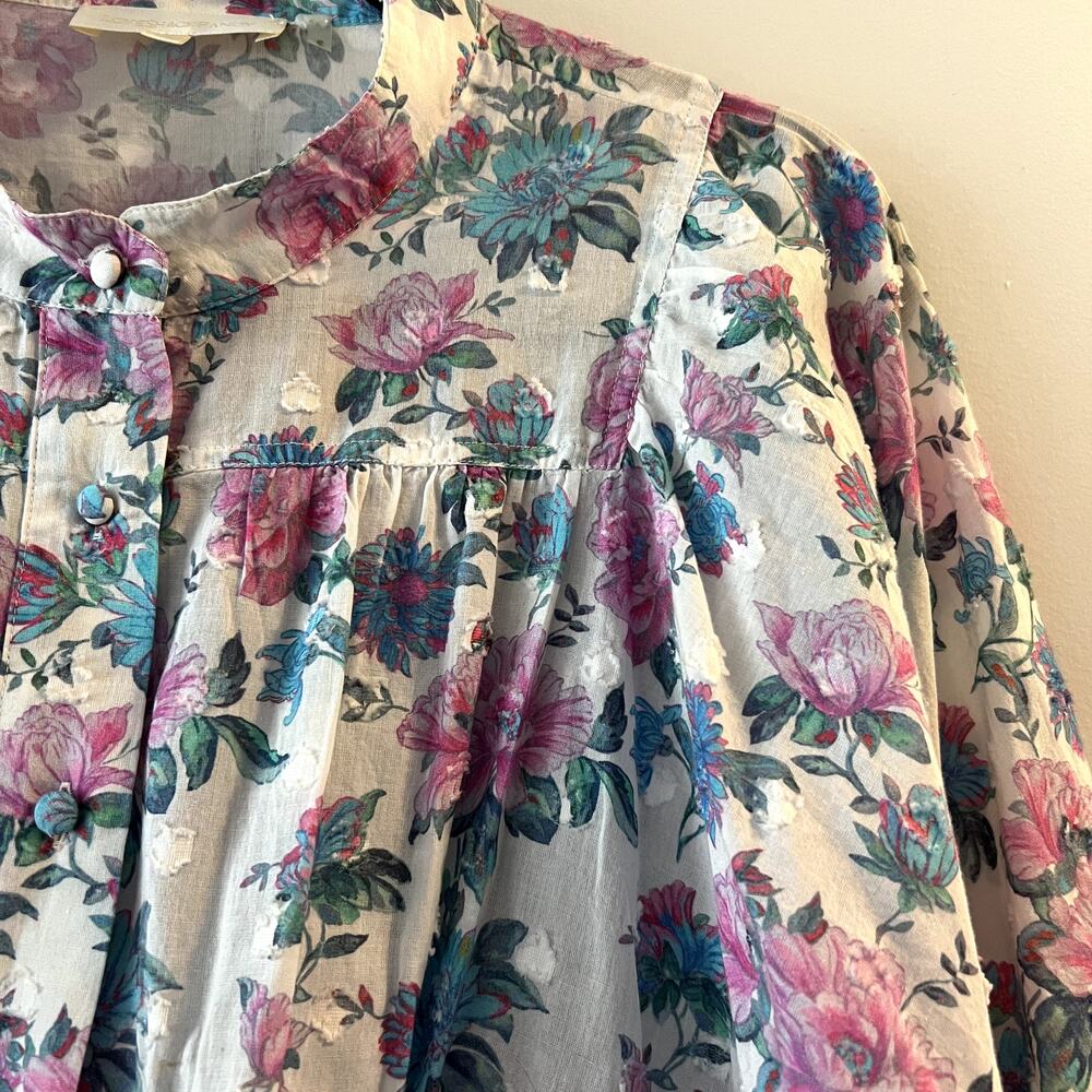 LoveShackFancy Triste Crop Top in Sea Orchid 100% cotton Size M D1 - Picture 3 of 6